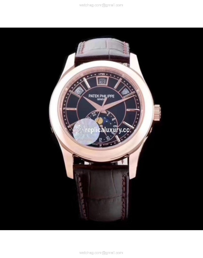 Patek Philippe Annual Calendar 5205R-010 KM Rose Gold Black 