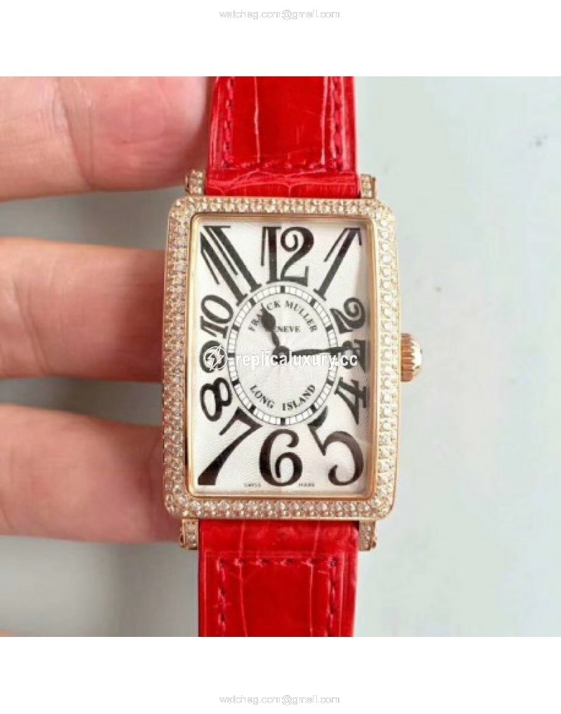 Franck Muller Ladies Long Island 1952 952 QZ D CD GF Rose Gold & Diamonds Silver 