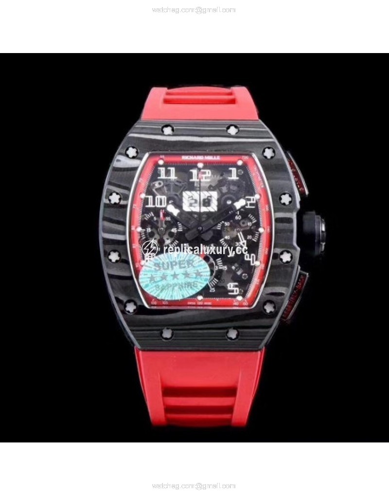 Richard Mille RM011 NTPT Carbon Chronograph KV Forged Carbon Red Skeleton 