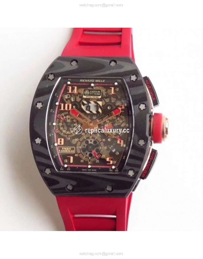 Richard Mille RM011 Lotus F1 Team Romain Grosjean KV Forged Carbon Black Skeleton 