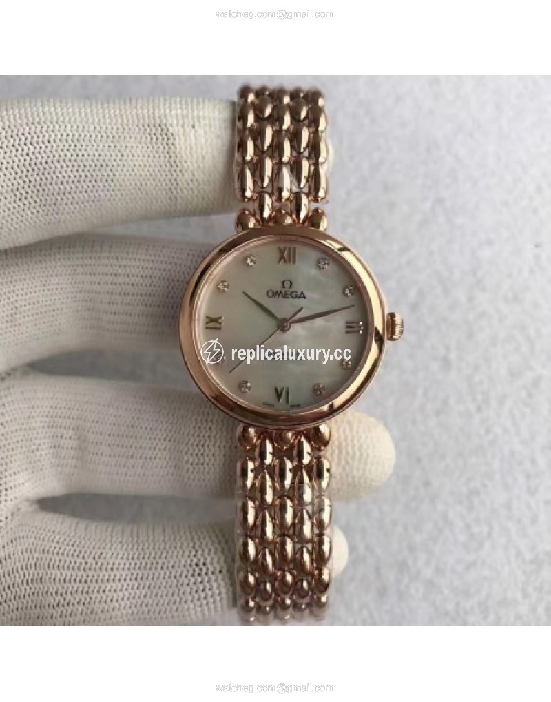Omega De Ville Dewdrop 424.50.27.60.05.002 XF Rose Gold Mother Of Pearl 