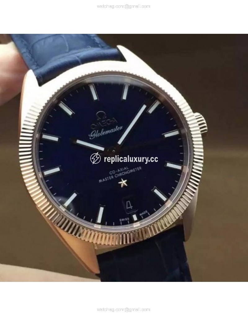 Omega Constellation Globemaster 39MM Rose Gold Blue 
