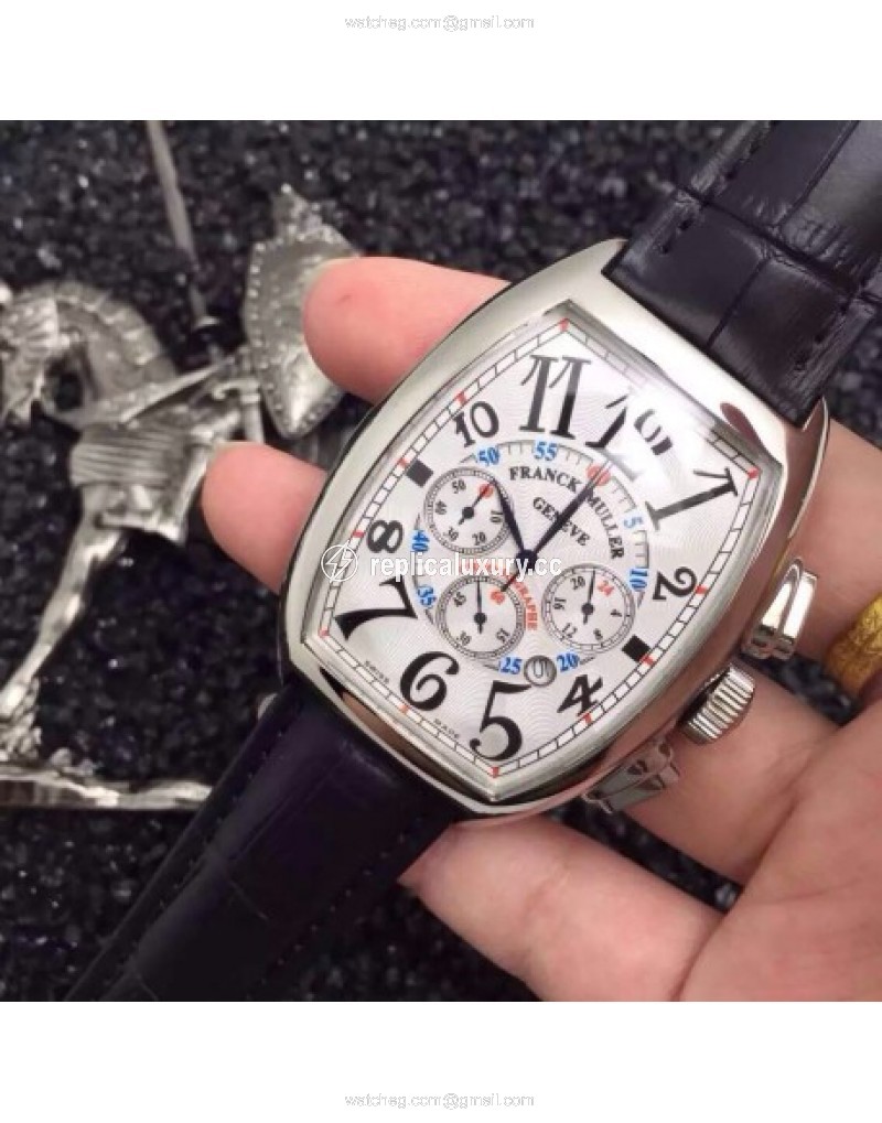 Franck Muller Cintree Curvex Chronograph FM 8880 CC AT Stainless Steel White 