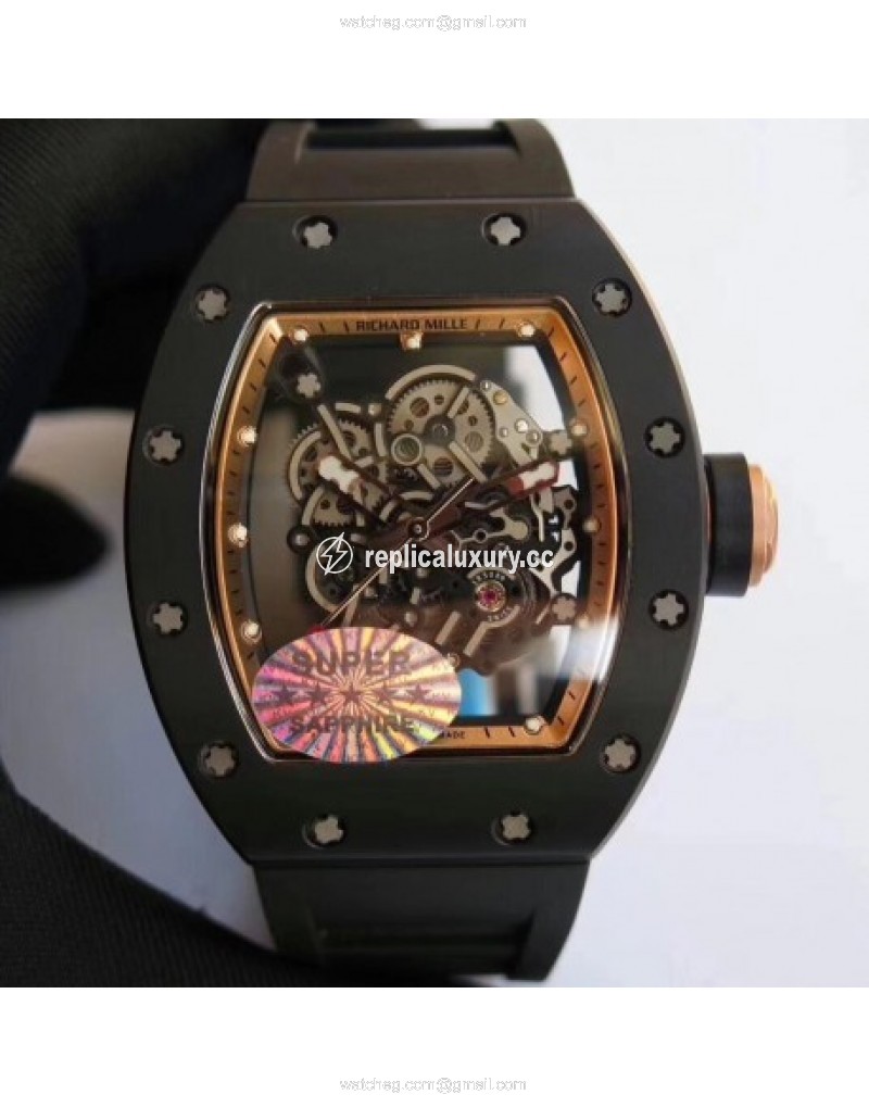 Richard Mille RM55 KV Ceramic Rose Gold Skeleton 
