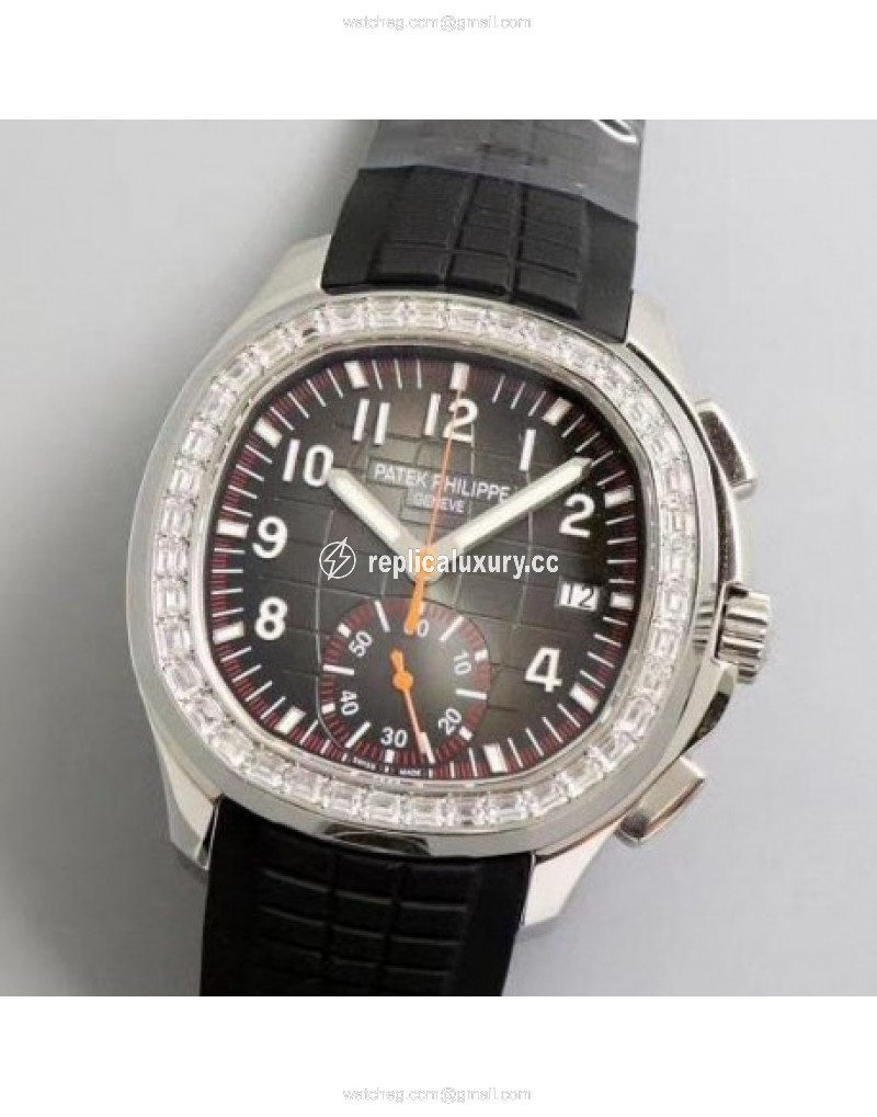 Patek Philippe Aquanaut Chronograph 5968A YL Stainless Steel & Diamonds Brown 