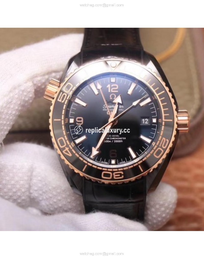 Omega Seamaster Planet Ocean 600M GMT Deep Black 215.63.46.22.01.001 VS PVD Black 