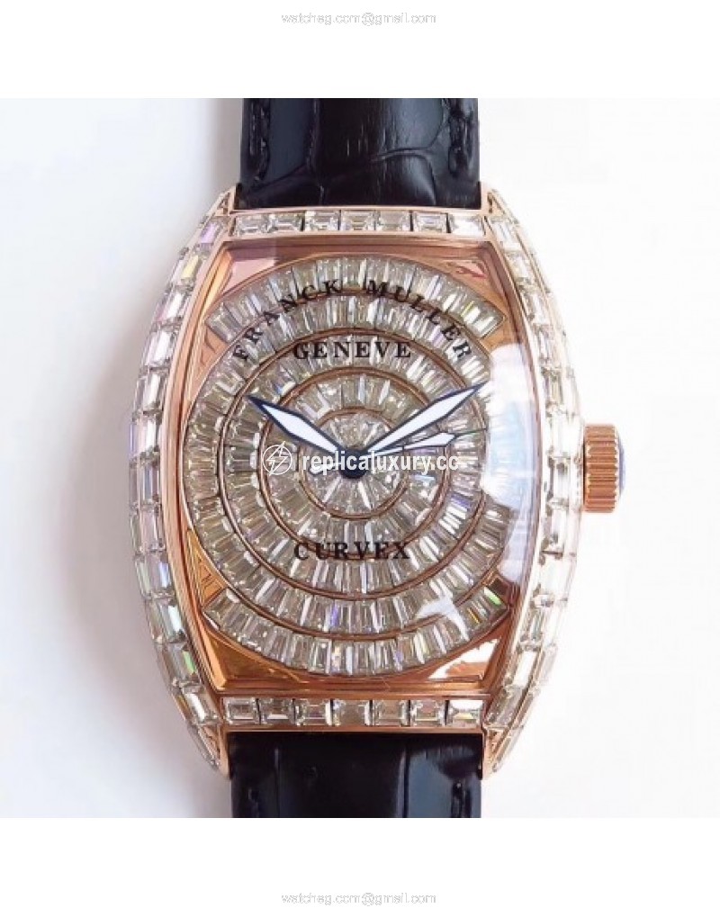 Franck Muller Cintree Curvex 8880 CC AT D ABF Rose Gold & Diamonds Diamond 
