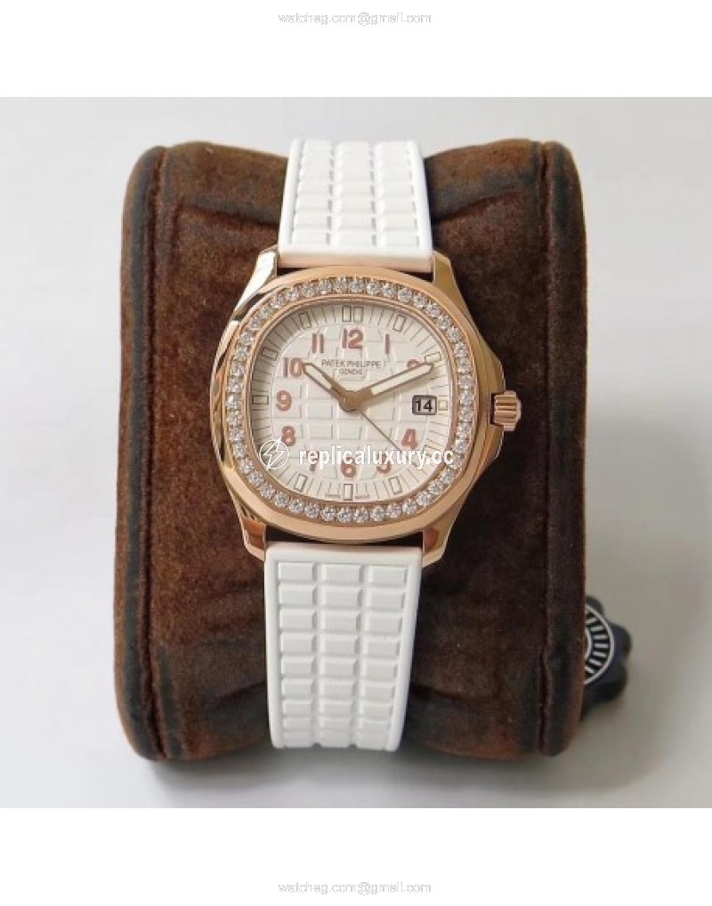 Patek Philippe Aquanaut Luce Ladies 5067A PP Rose Gold & Diamonds White 
