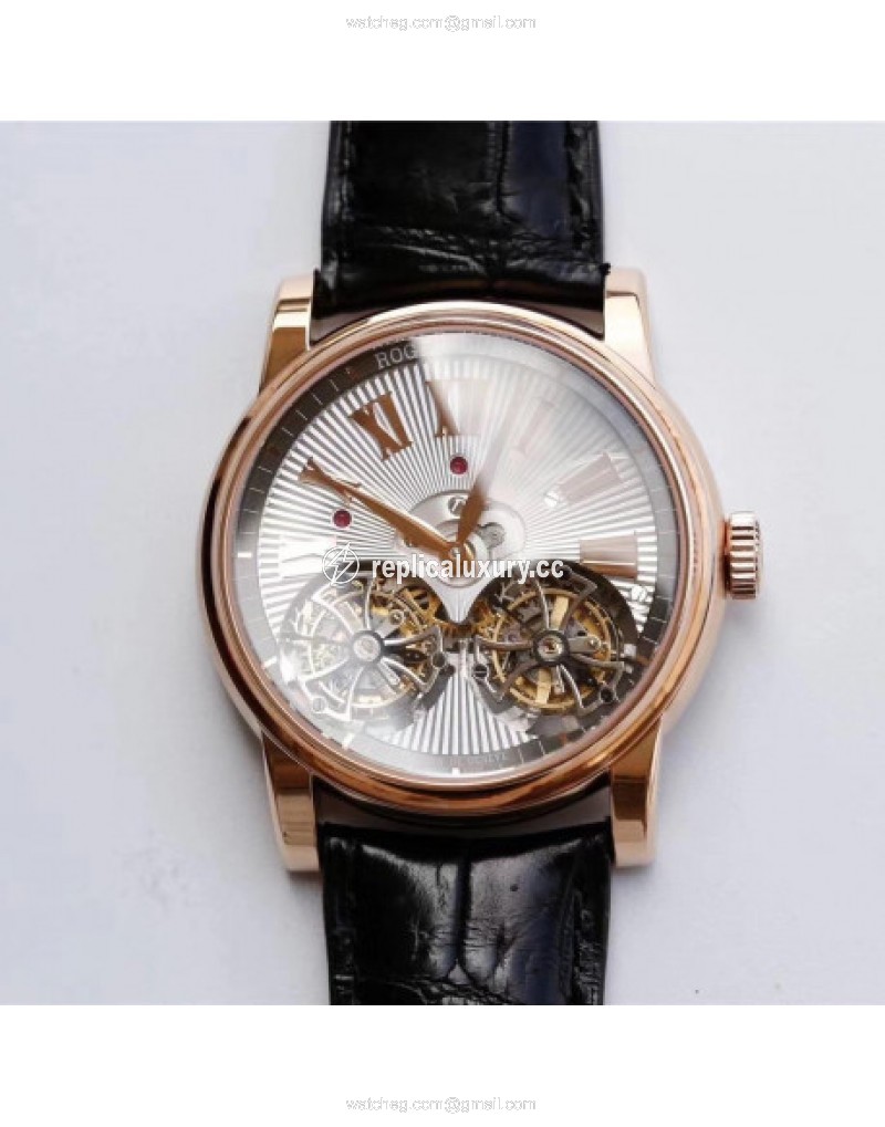 Roger Dubuis Hommage Double Flying Tourbillon RDDBHO0562 JB Rose Gold Silver 