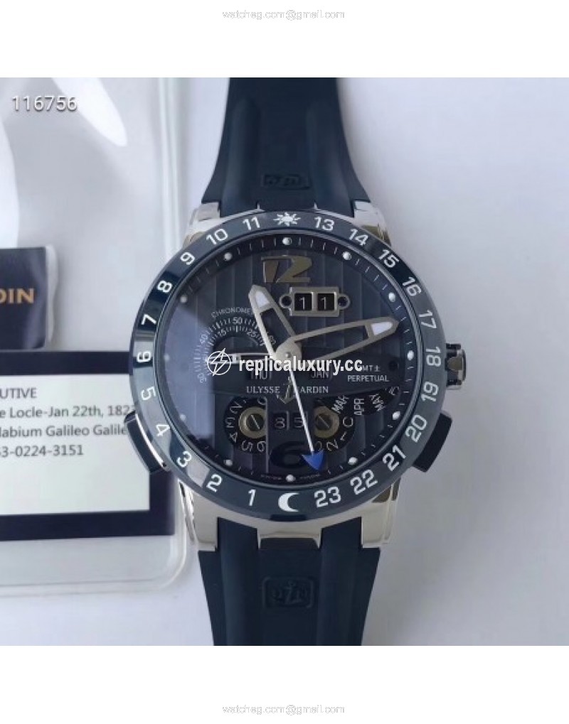 Ulysse Nardin El Toro GMT +/- Perpetual Calendar 329-80 TWA Stainless Steel Blue 
