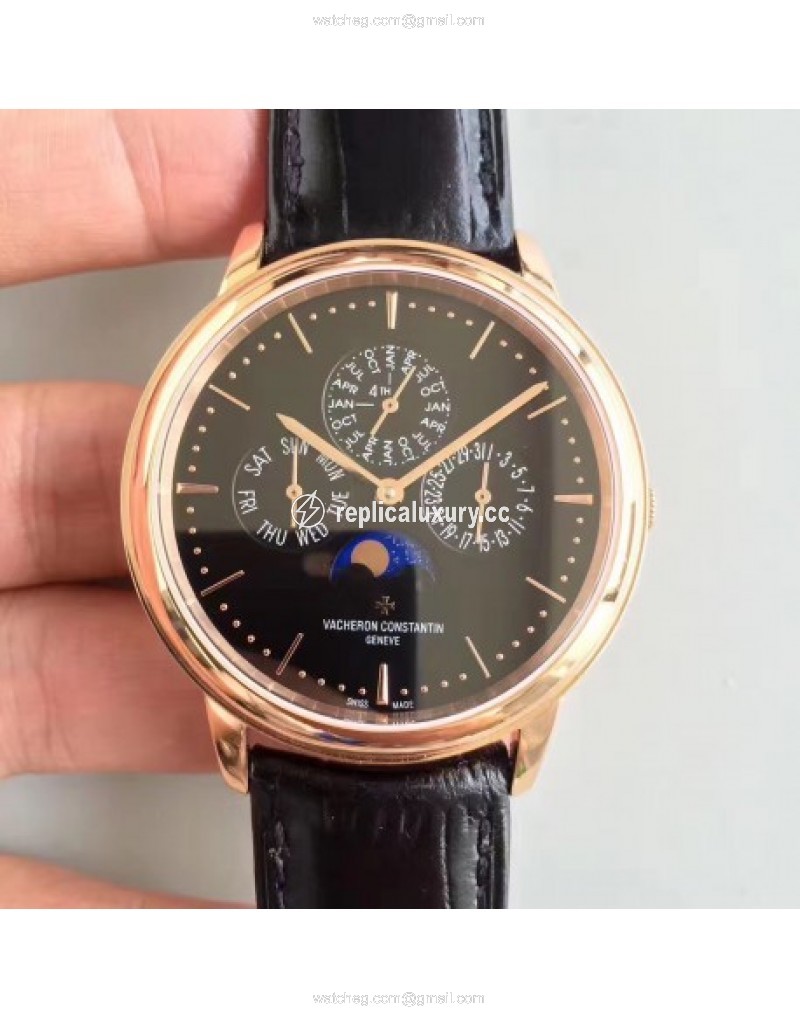 Vacheron Constantin Patrimony Perpetual Calendar 43175/000R-B343 BF Rose Gold Black 