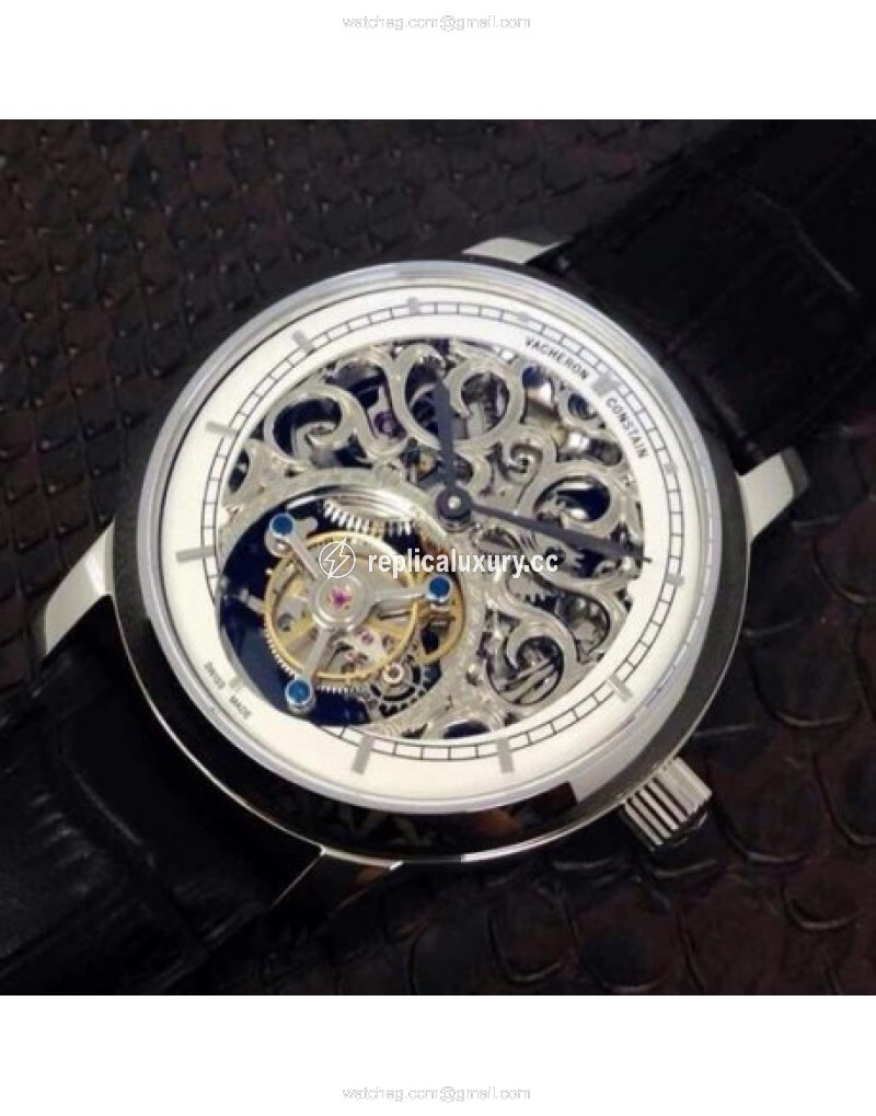 Vacheron Constantin Patrimony Tourbillon Stainless Steel Skeleton & White 