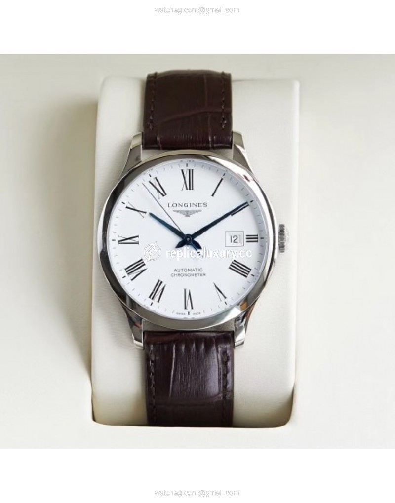 Longines Record L2.821.4.11.2 AF Stainless Steel White 