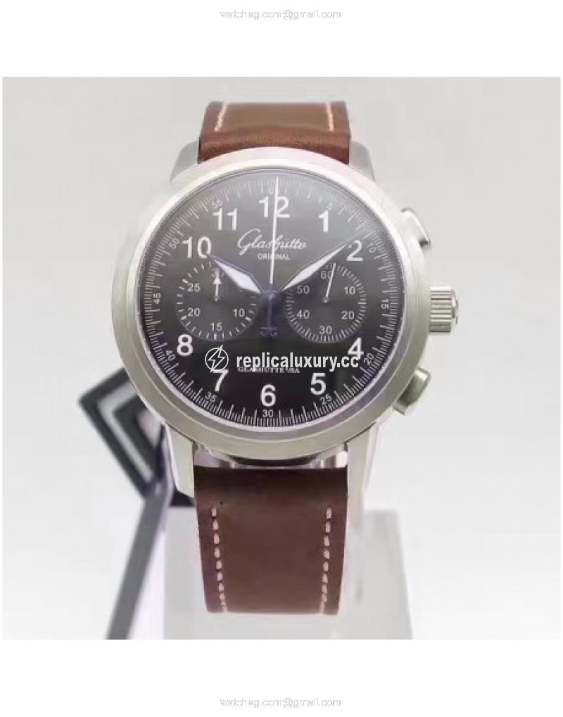 Glashutte Original Senator Chronograph XL 1-39-34-20-42-04 GF Stainless Steel Black 