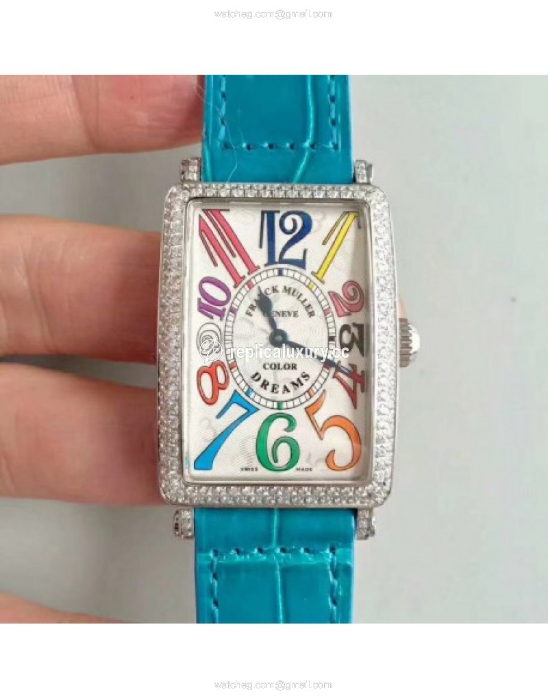Franck Muller Ladies Long Island 1952 1200 CH COL DRM D GF Stainless Steel & Diamonds Silver 