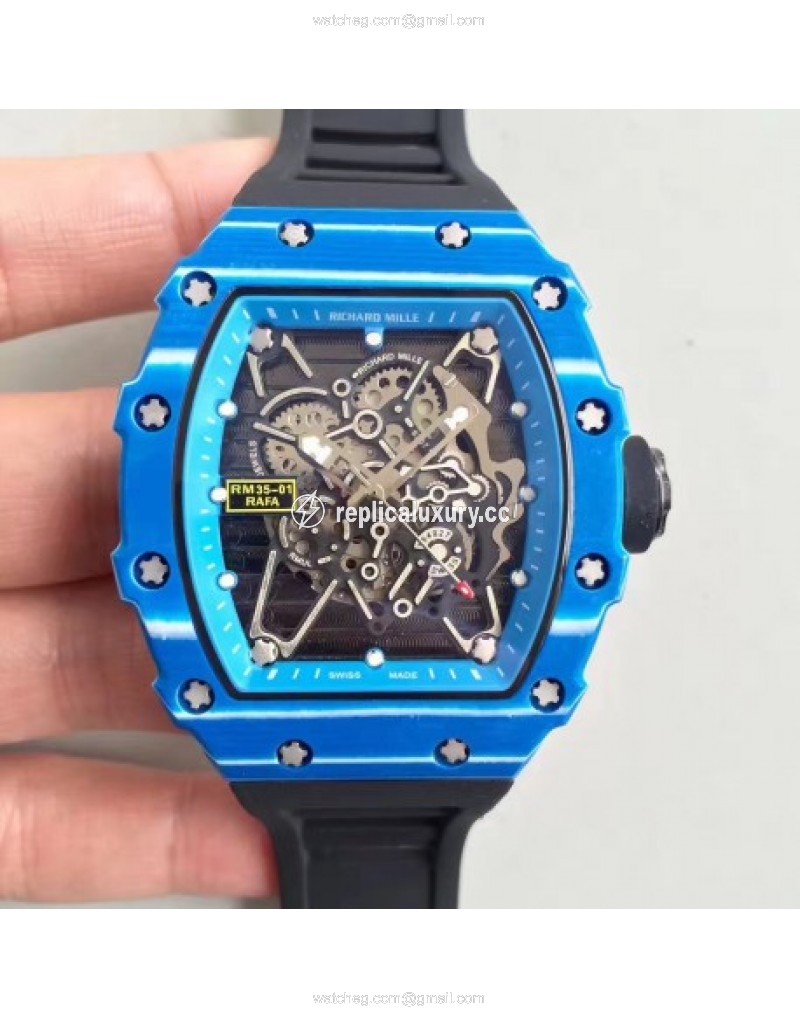 Richard Mille RM35-01 Rafael Nadal KV Blue Forged Carbon Blue & Skeleton 