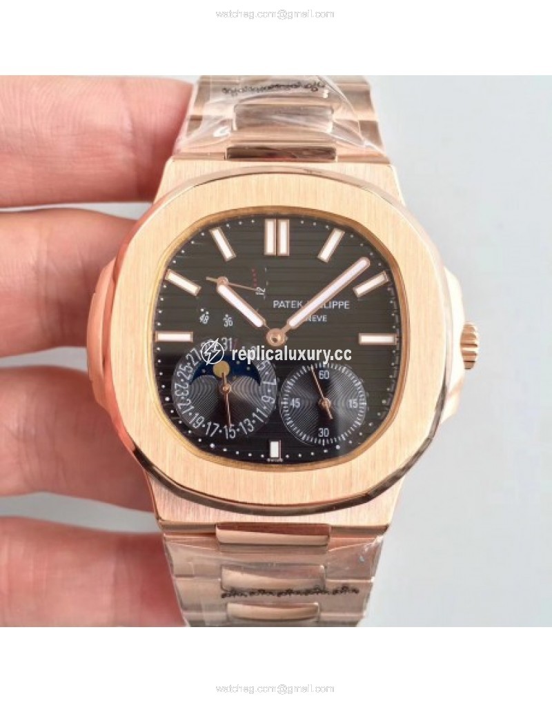 Patek Philippe Nautilus Moonphase 5712R-001 Noob Rose Gold Black 