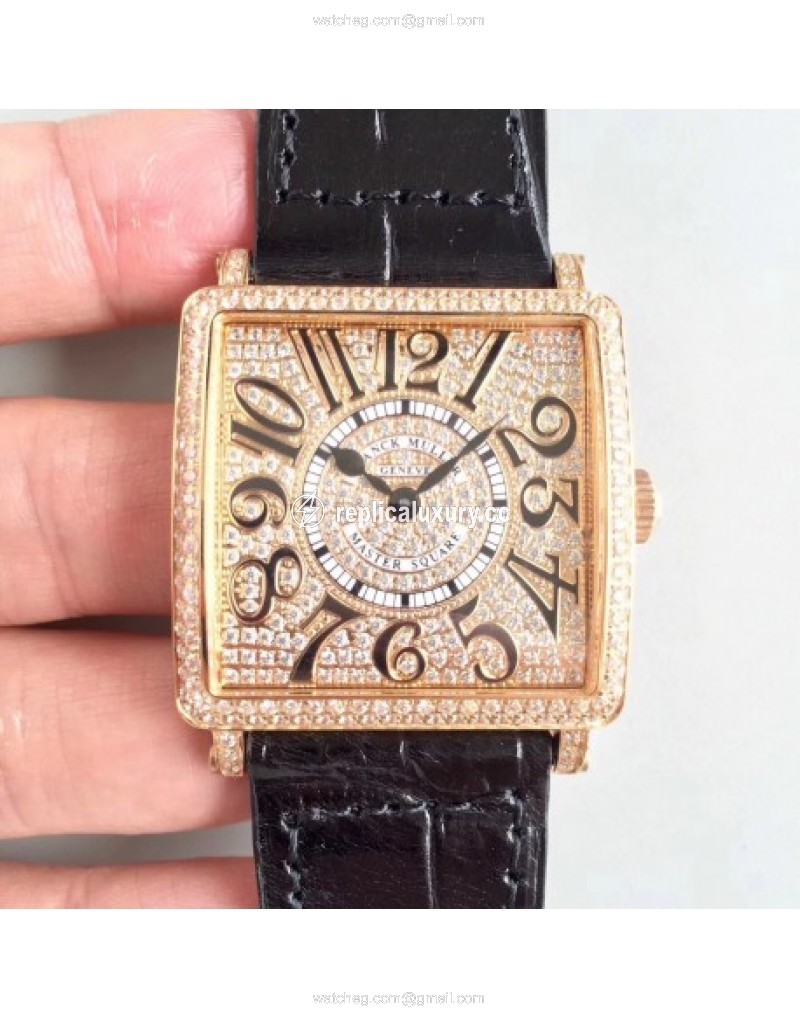 Franck Muller Master Square Ladies 6002 M QZ D GF Rose Gold & Diamonds Diamond 