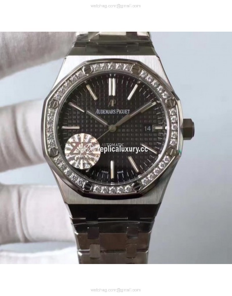 Audemars Piguet Royal Oak 15400 ZX Stainless Steel & Diamonds Black 