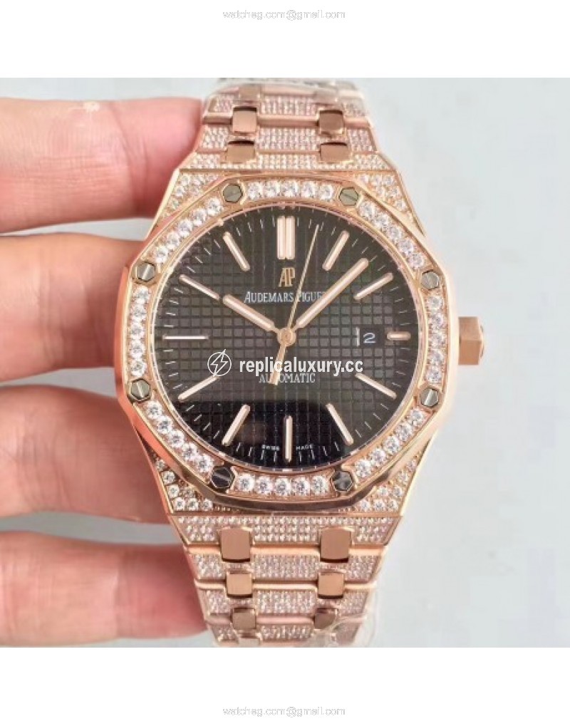 Audemars Piguet Royal Oak 15400 Noob Rose Gold & Diamond Back 