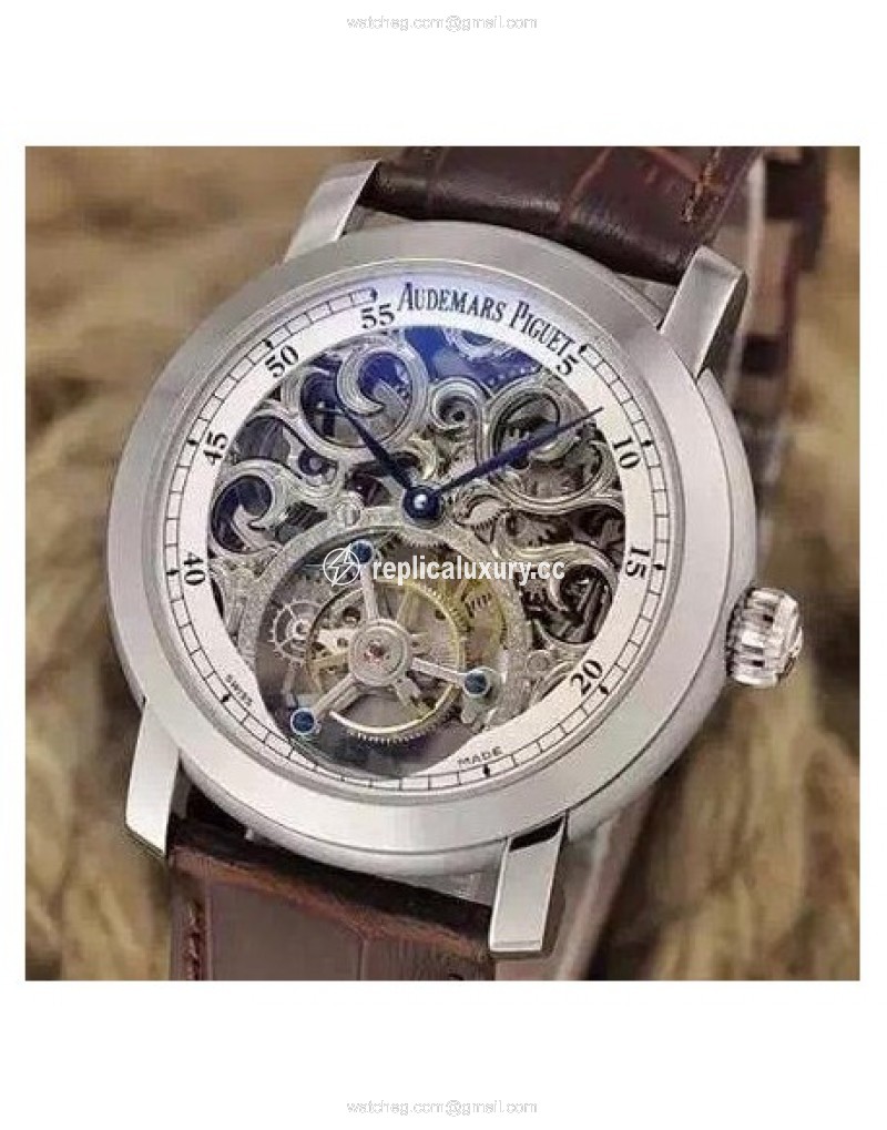 Audemars Piguet Jules Audemars Tourbillon Stainless Steel Skeleton & White 