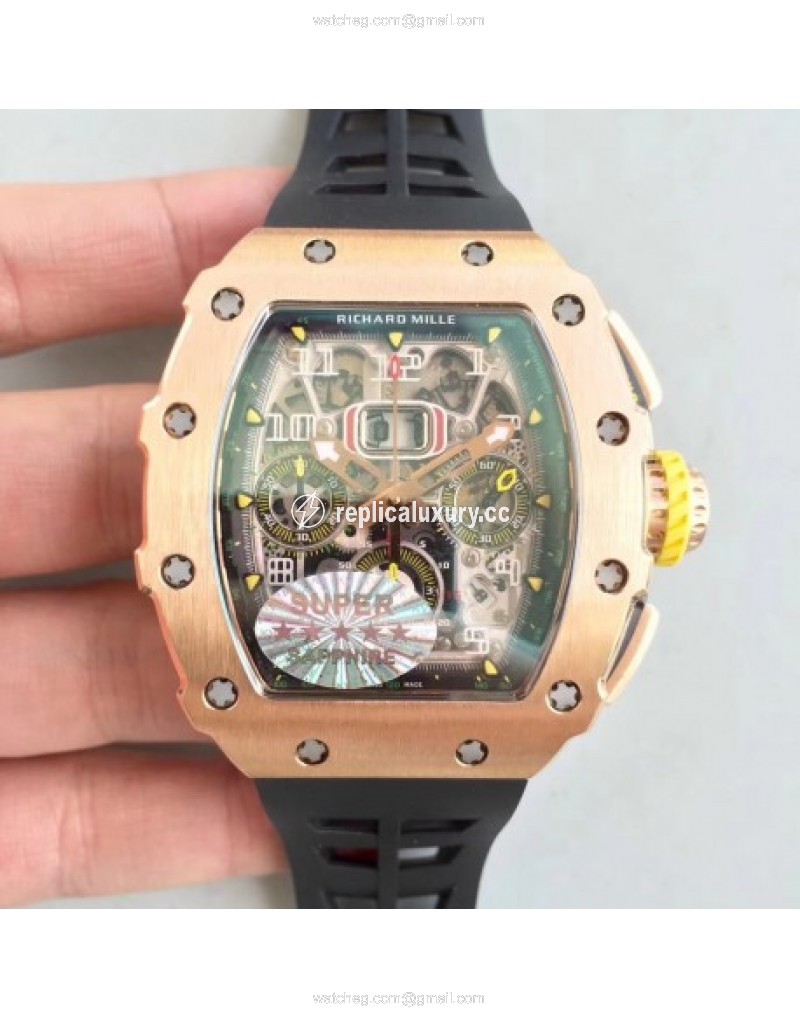 Richard Mille RM011 Felipe Massa Chronograph KV Rose Gold Skeleton 