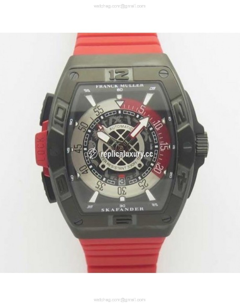 Franck Muller Skafander SKF 46 DV SC DT Noob Ceramic Red Skeleton 
