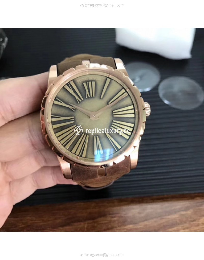 Roger Dubuis Excalibur DBEX0050 RD Rose Gold Brown 