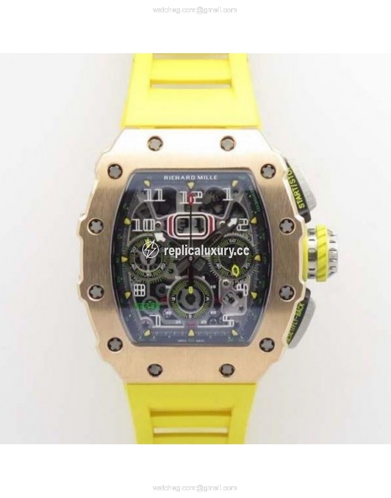 Richard Mille RM011 Felipe Massa Chronograph KV Rose Gold Skeleton 