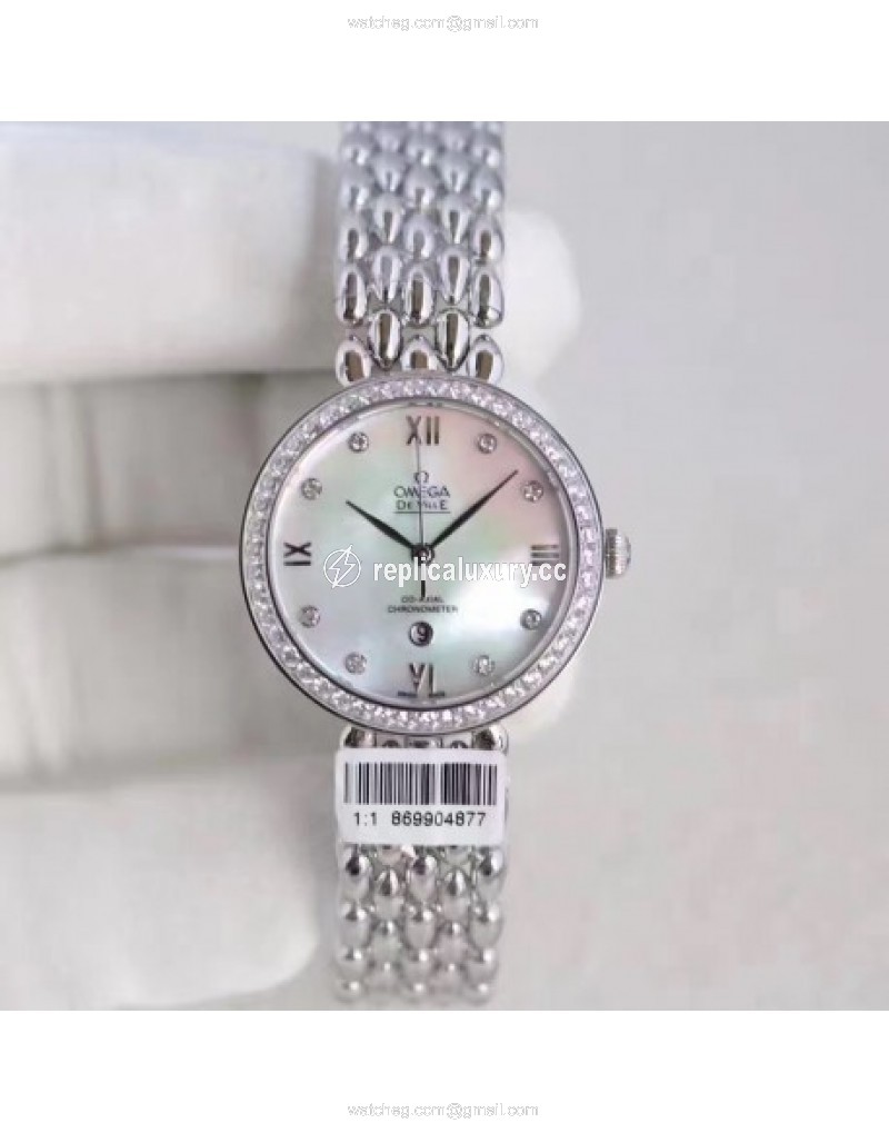 Omega De Ville Dewdrop 424.55.33.20.55.007 XF StainlessSteel & Diamonds Mother Of Pearl 