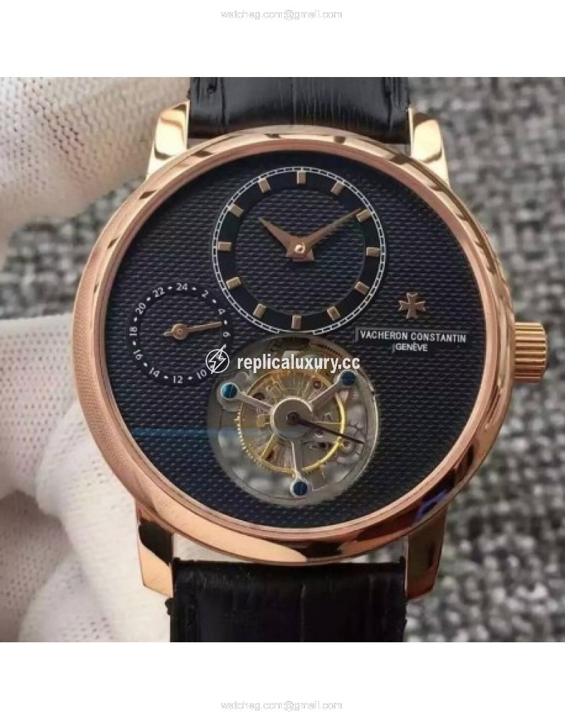 Vacheron Constantin Patrimony Tourbillon Rose Gold Black 