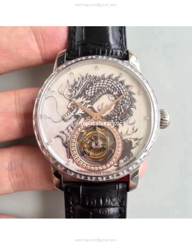 Vacheron Constantin Patrimony Tourbillon Noob Stainless Steel & Diamonds Dragon 