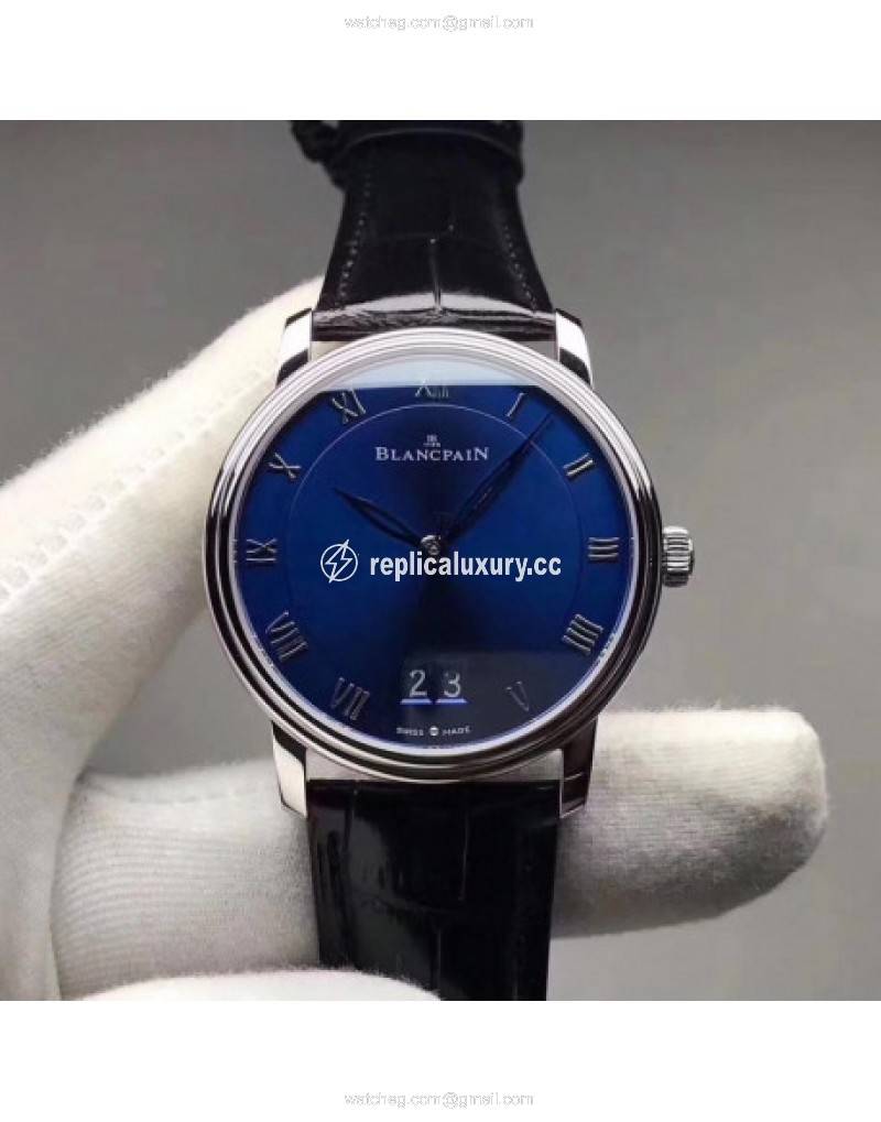 Blancpain Villeret Grande Date 6669-1127-55B HG V2 Stainless Steel Blue 