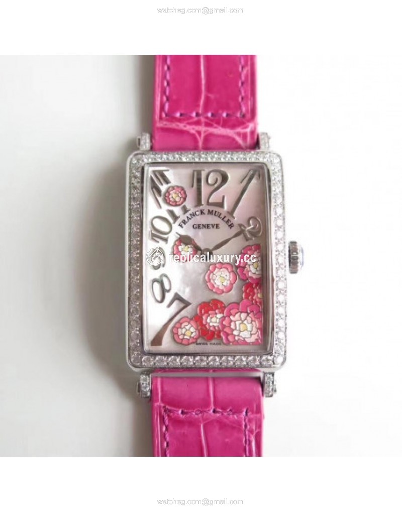 Franck Muller Ladies Long Island 952 QZ REL MOP VL D1R EA Stainless Steel & Diamonds Mother Of Pearl 