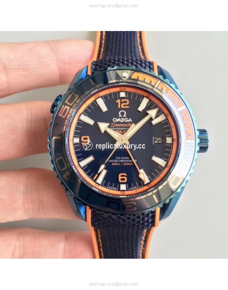 Omega Seamaster Planet Ocean 600M Co-Axial GMT Big Blue 215.32.44.21.01.001 JH Blue PVD Blue 