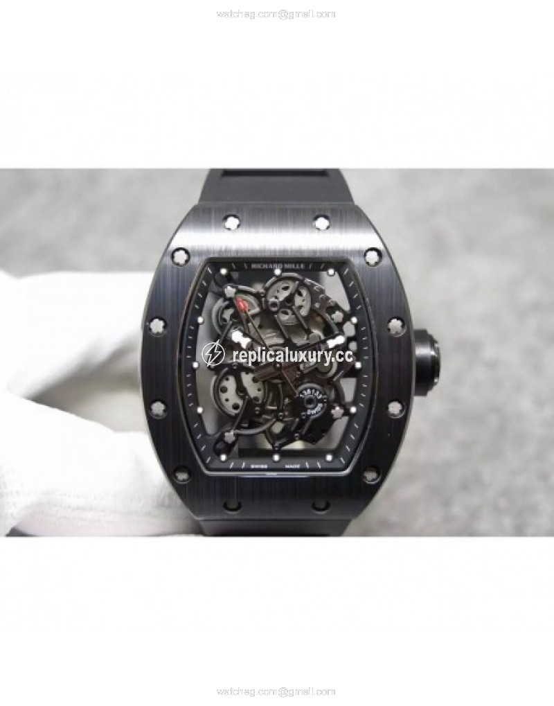 Richard Mille RM55 Black Ceramic Black Skeleton 