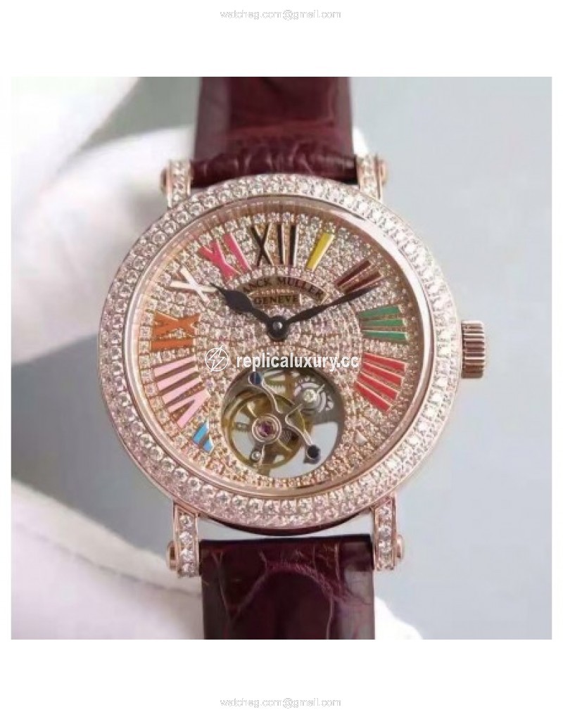 Franck Muller Color Dreams Tourbillon Imperial Rose Gold & Diamonds Diamonds 
