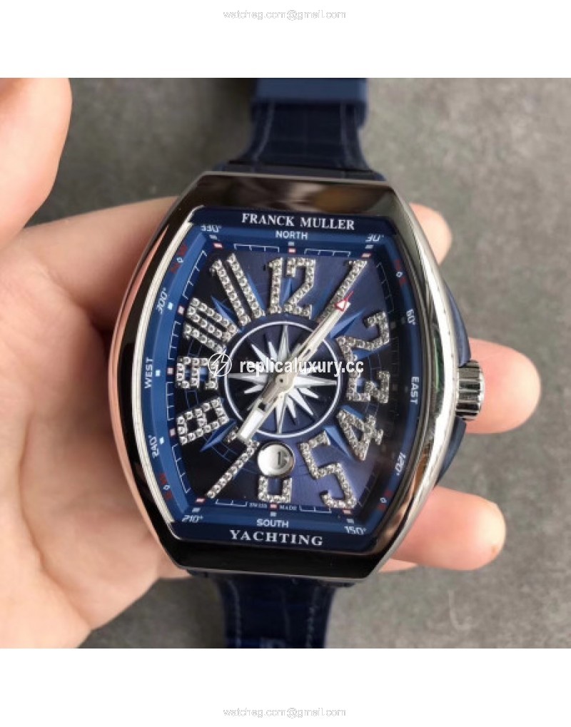 Franck Muller Vanguard Yachting V45 SC DT AC BL OX Stainless Steel Blue 