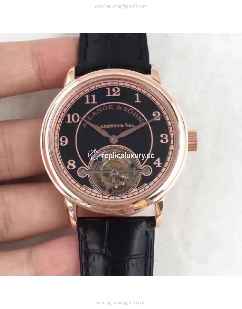 A. Lange & Sohne 1815 Tourbillon 730.032 LH Rose Gold Black 