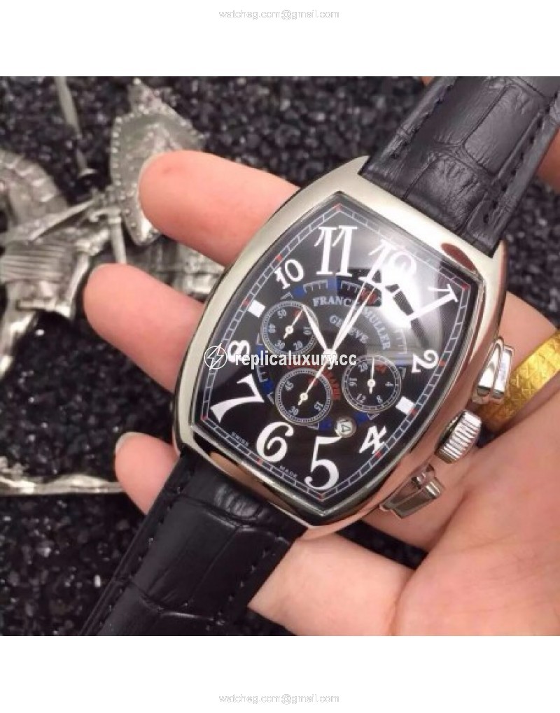 Franck Muller Cintree Curvex Chronograph FM 8880 CC AT Stainless Steel Black 