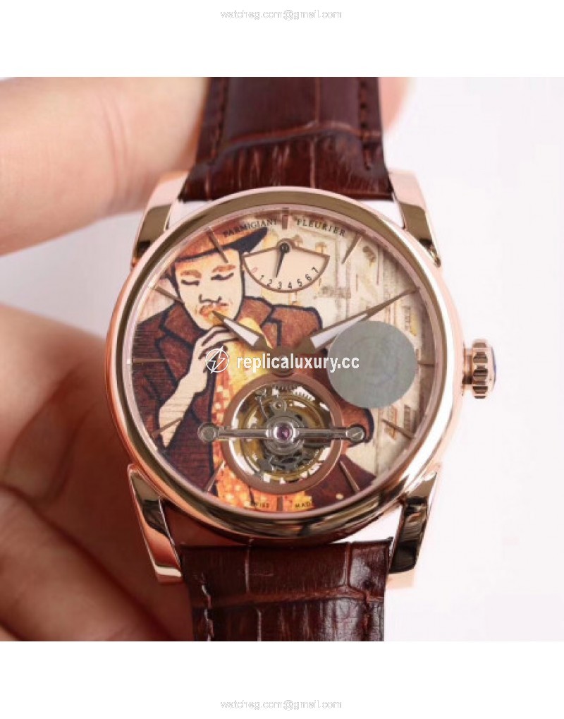 Parmigiani Fleurier Tonda Tourbillon PFS251 JB Rose Gold Beige & Brown Man 