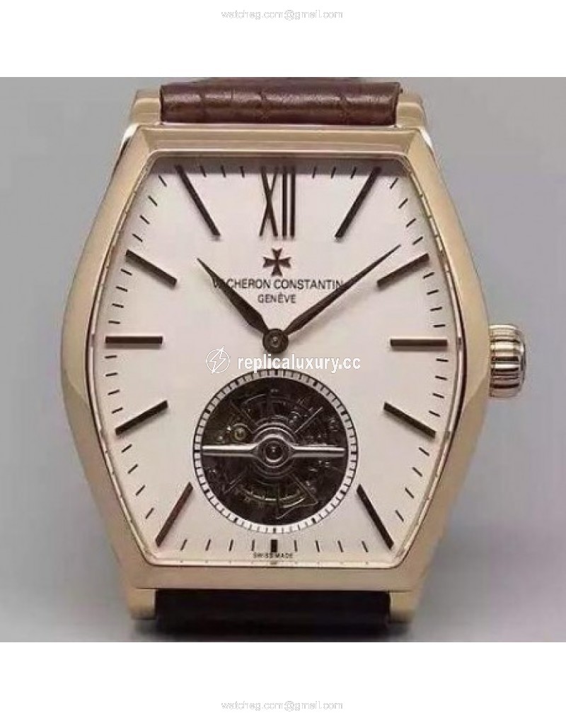 Vacheron Constantin Malte Tourbillon 24K Rose Gold Plated White 