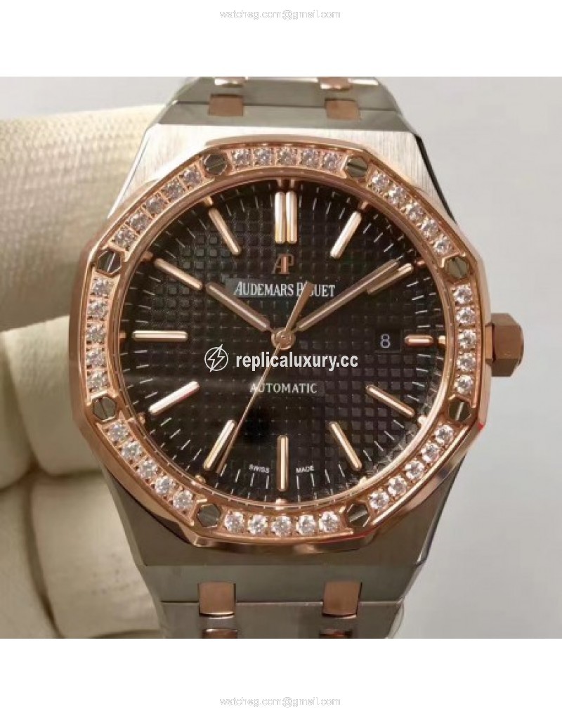 Audemars Piguet Royal Oak 15400 JF Stainless Steel & Diamonds Black 