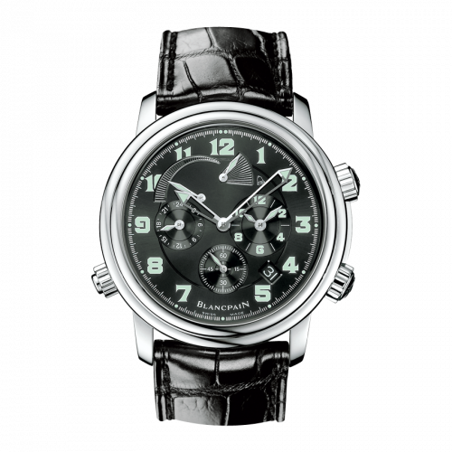 Blancpain Leman Reveil GMT Stainless Steel / Black / Alligator 2041-1130M-53B