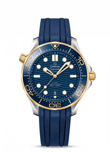 Omega Seamaster Diver 300M Master Co-Axial 42 Stainless Steel / Yellow Gold / Blue / Rubber 210.22.42.20.03.001