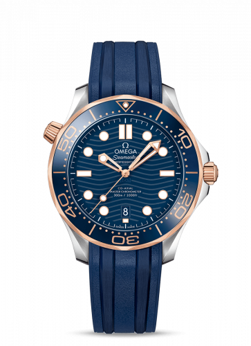 Omega Seamaster Diver 300M Master Co-Axial 42 Stainless Steel / Sedna Gold / Blue / Rubber 210.22.42.20.03.002