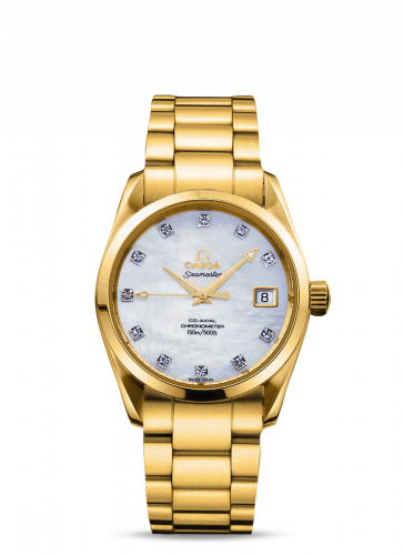 Omega Seamaster Aqua Terra 150M Co-Axial 36.2 Yellow Gold / Diamond / MOP / Bracelet 2104.75.00
