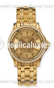 Omega Seamaster 120M Automatic 36.25 Yellow Gold / Diamond / Champagne 2105.11.00