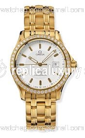 Omega Seamaster 120M Automatic 36.25 Yellow Gold / Diamond / White 2105.21.00