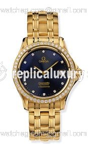 Omega Seamaster 120M Automatic 36.25 Yellow Gold / Diamond / Blue 2105.45.00